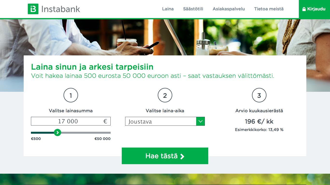 Instabank tarjoaa joustavaa lainaa jopa  € edullisella korolla - Otol. fi